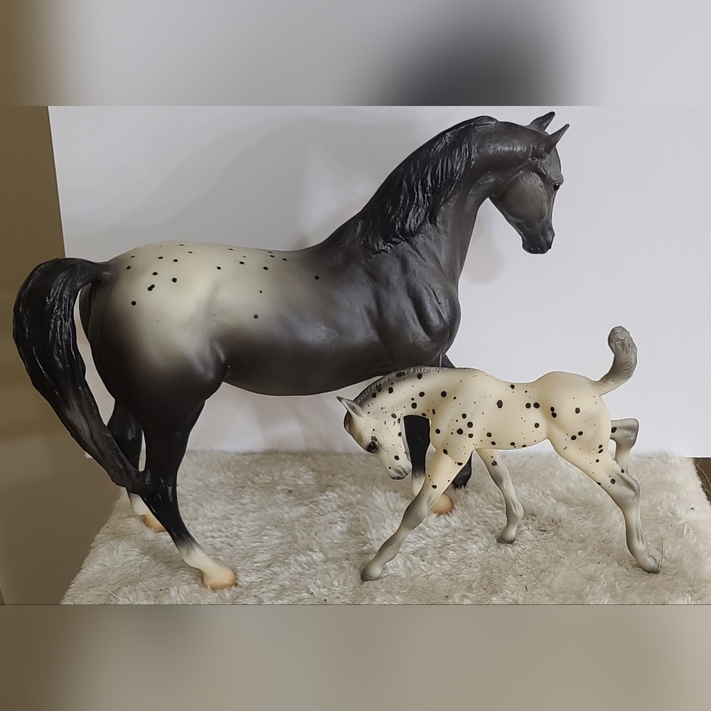 Breyer Classic Appaloosa Mare And Foal Set Vintage